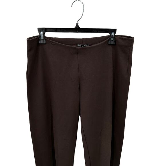 EILEEN FISHER Brown Pull On Elastic Waist Straight Leg Pants // M - Picture 2 of 8